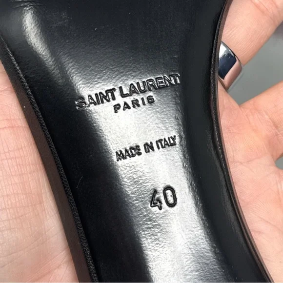 Saint Laurent Bea Mink Fur Leather Square Toe Ankle Strap Stiletto Sandal Heels - Picture 11 of 16